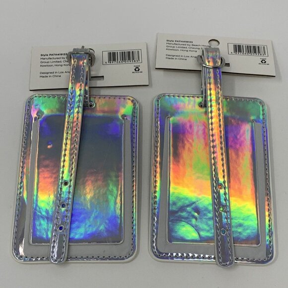 Luggage ID Tags for Carry On Bags Suitcase Backpack Travel VACAY Iridescent - Picture 3 of 5